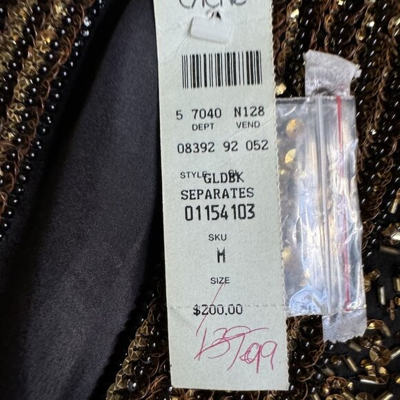 Vintage Cache Womens Sequin Beaded Silk Jacket Size Medium NEW Special Occassion - Picture 4 of 8